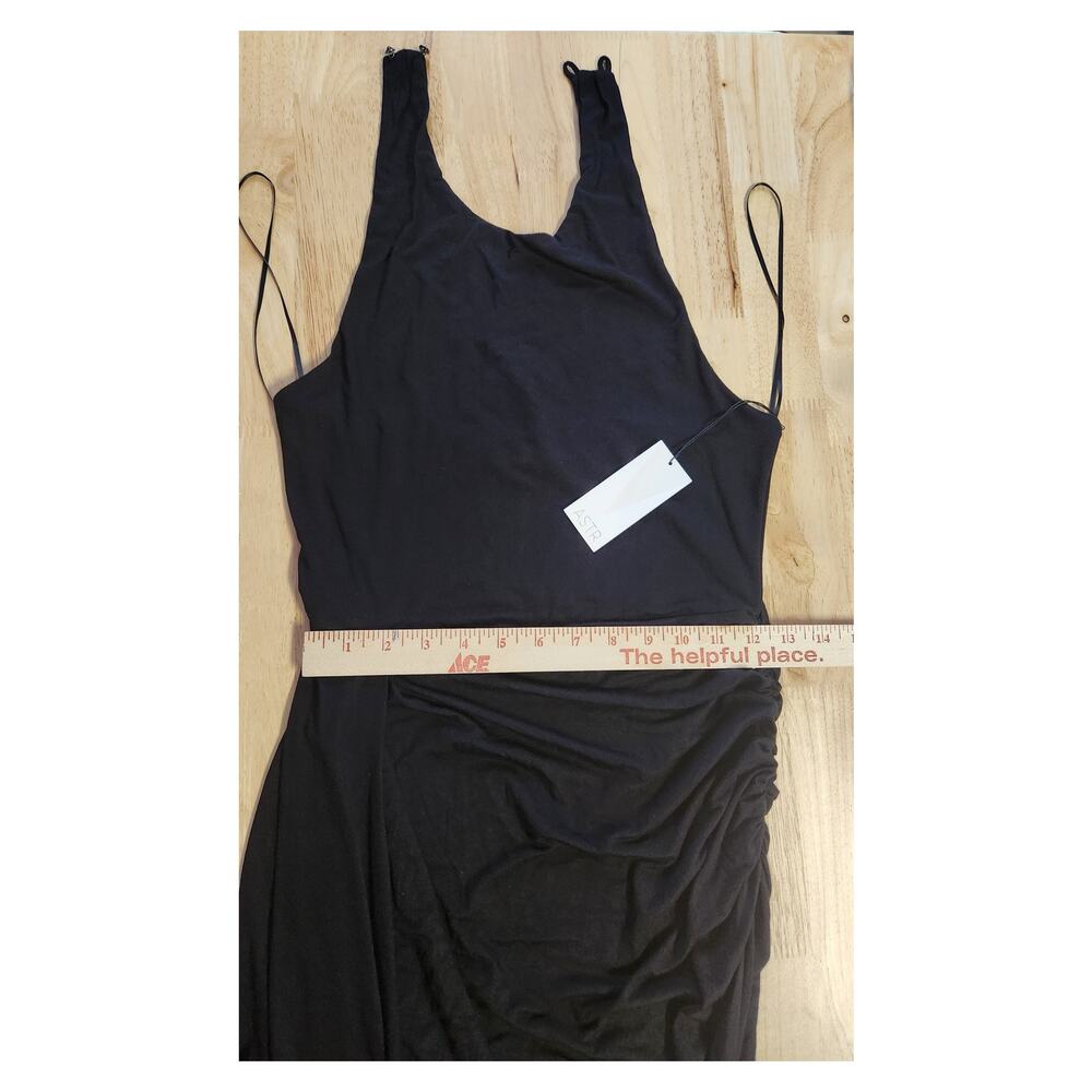 ASTR Asymmetrical Halter Black Super Soft Flattering Cocktail Dress Women Medium - Picture 10 of 12